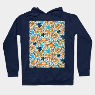 Happy Valentines Tigers in Blue Hoodie